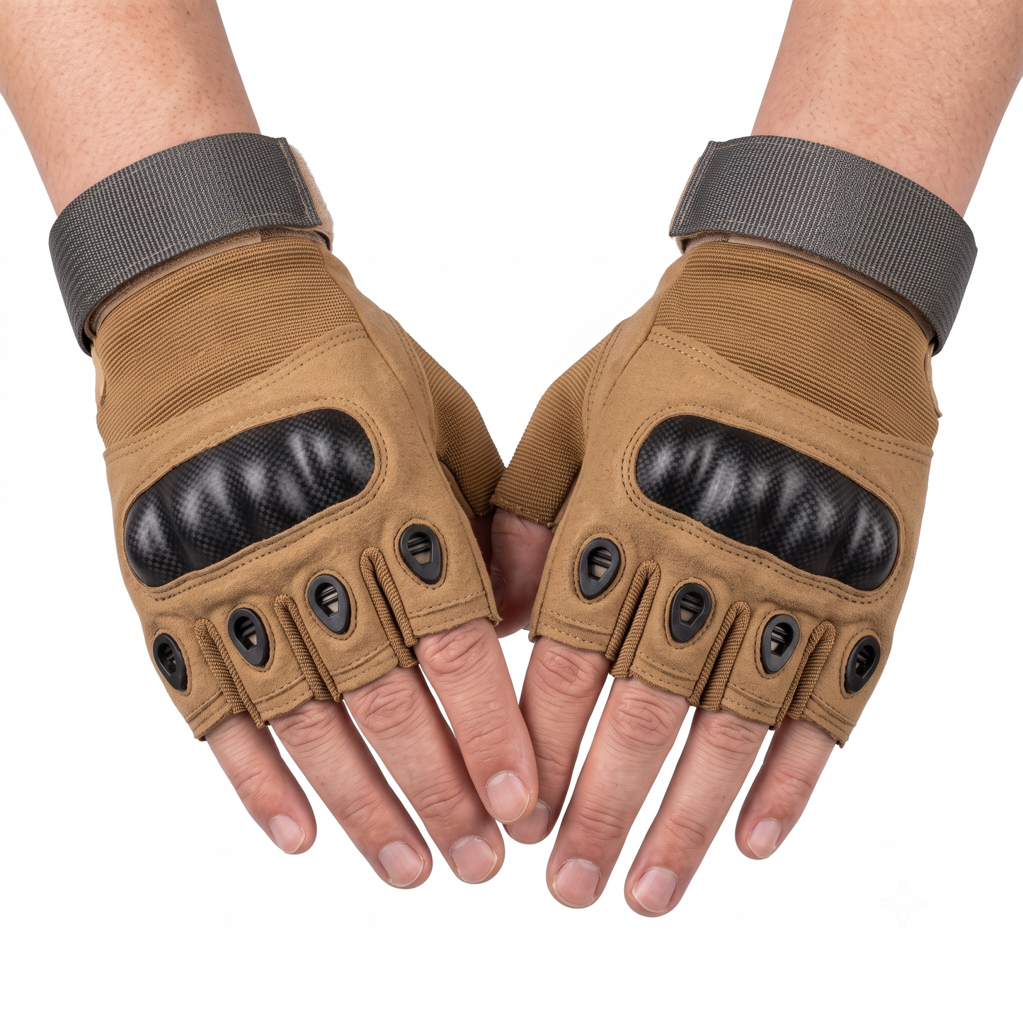 Tactical Half-Finger Gloves - Black | Khaki