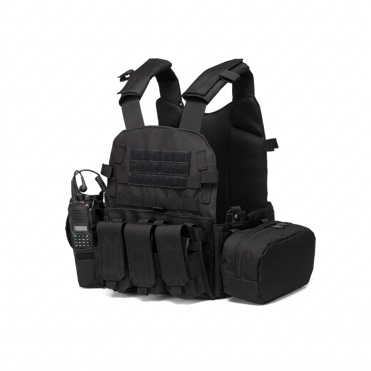 Tactical MOLLE Combat Vest with Utility Pouches – Black