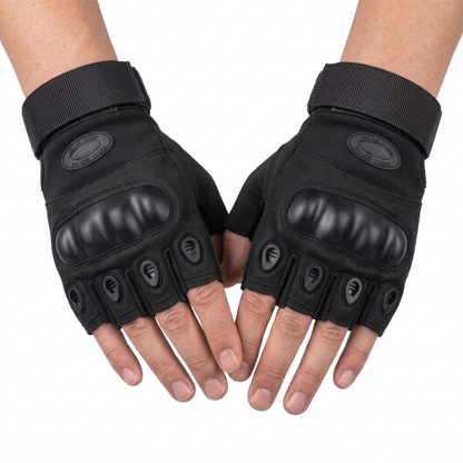 Tactical Half-Finger Gloves - Black | Khaki