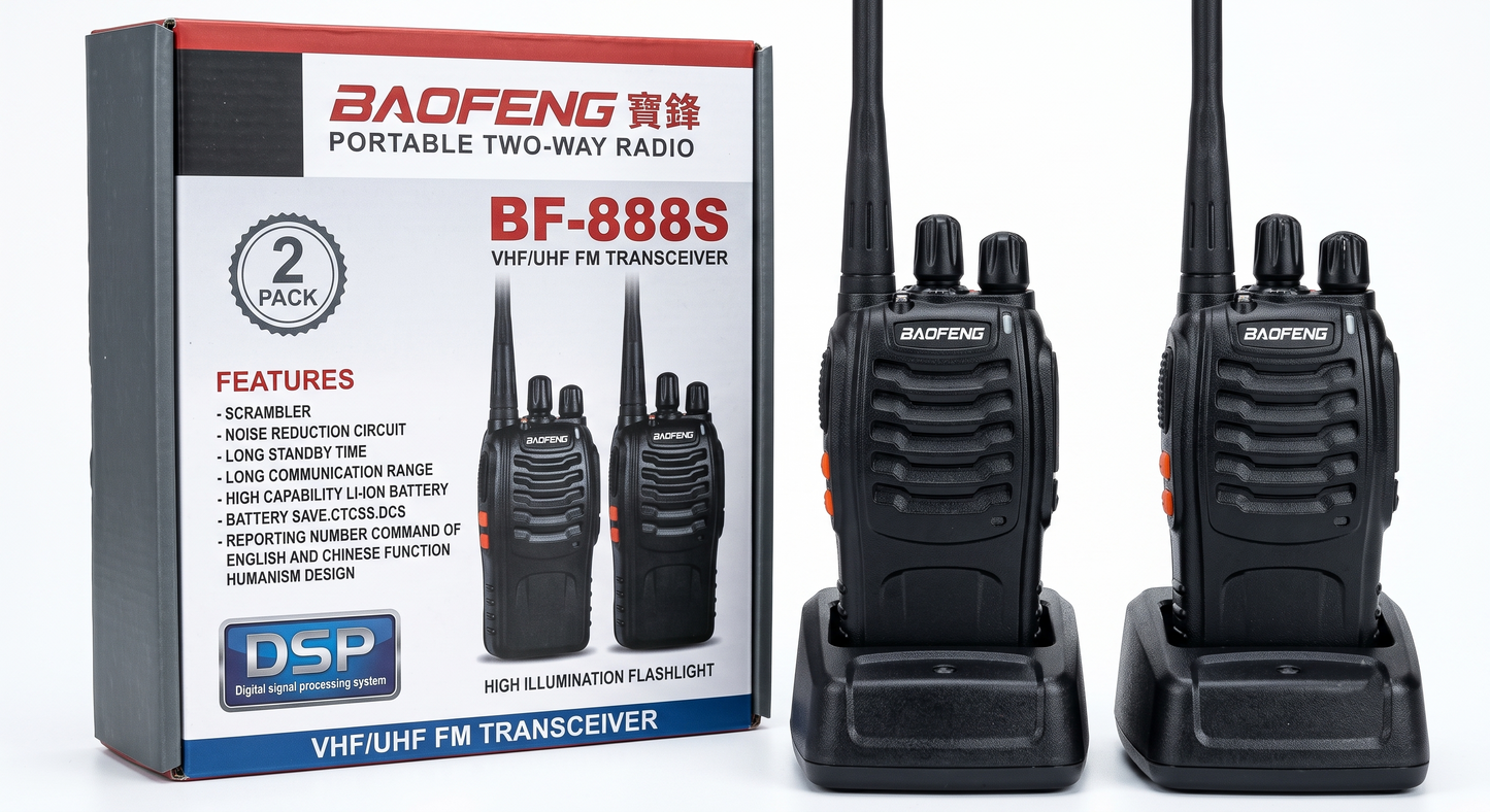 Baofeng BF-888S Portable Two-Way Radio (2-Pack)