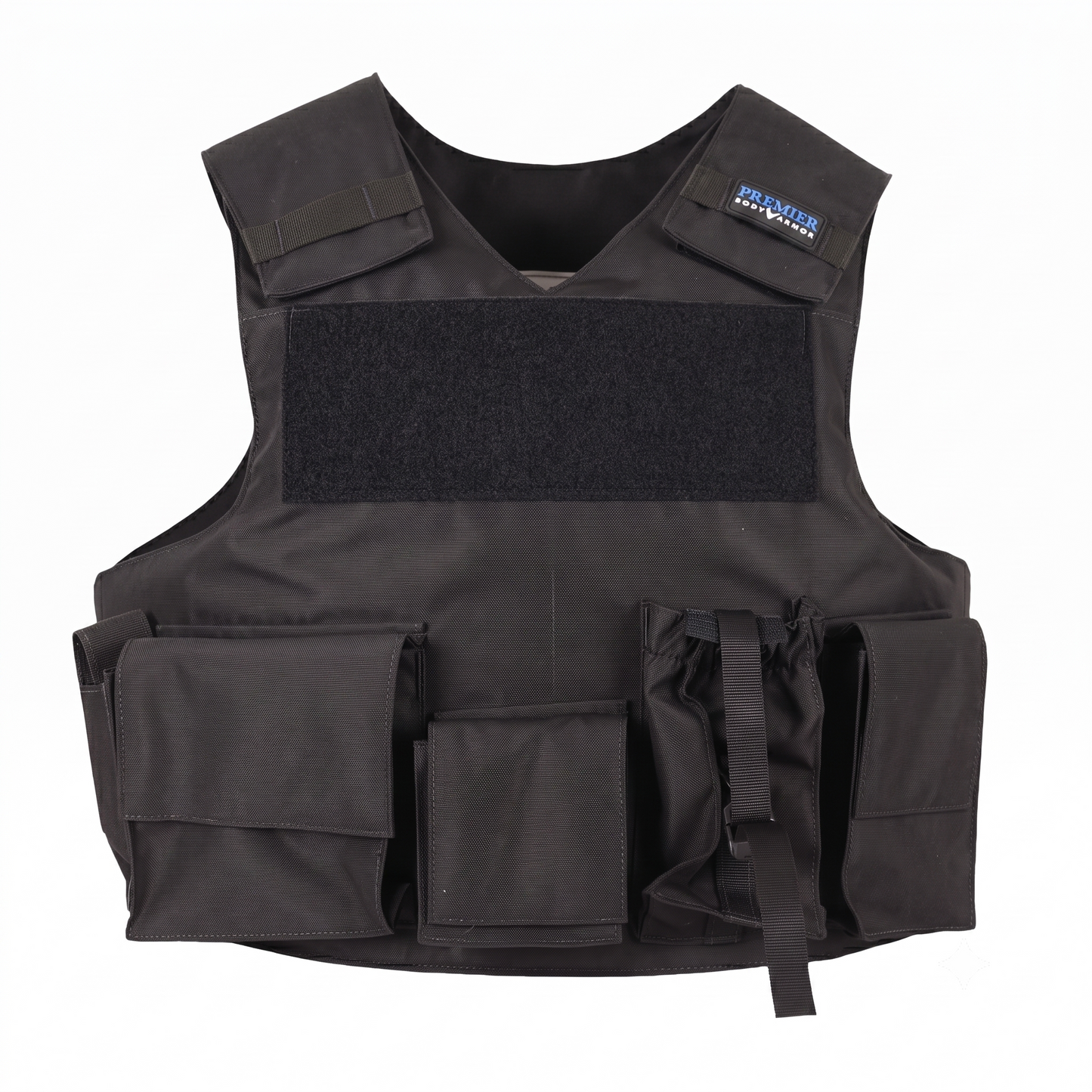 Tactical Body Armour Vest with Utility Pouches – Black