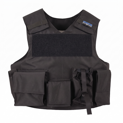 Tactical Body Armour Vest with Utility Pouches – Black